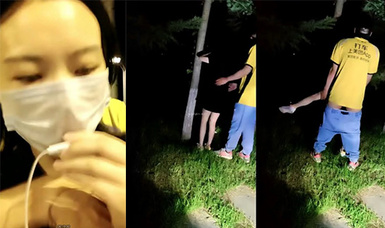 新人御姐，坐標江西，【迷人的反叛角色】，戶外勾搭，帶著美團外賣小哥哥，鑽進小樹林操逼 (6)