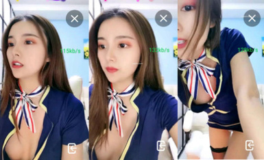 人氣女神【嫩模貝貝】制服誘惑~騷舞勾引~抖臀擠胸 (14)